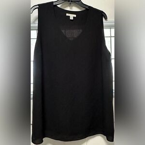 Woman’s Cato Tank Blouse V-Neck Black (687)